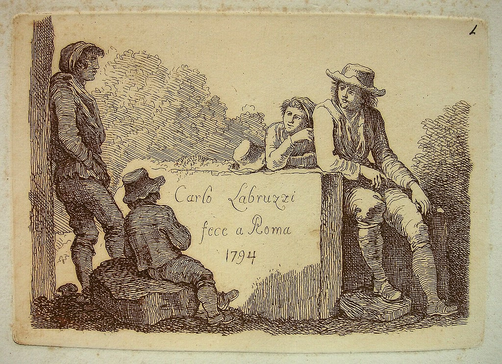 Frontespizio con raffigurazioni del popolo della Campagna Romana